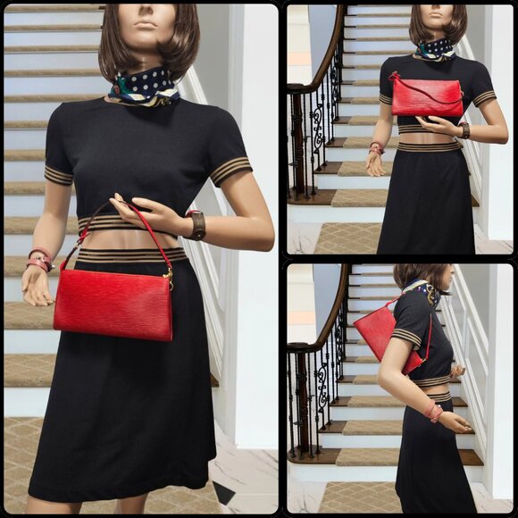 Louis Vuitton  Red Epi Leather Pochette Accessoire - Picture 17 of 17